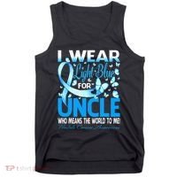 I Wear Light Blue For My Uncle Prostate Cancer Awareness Tank Top thumb 0