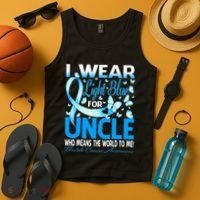 I Wear Light Blue For My Uncle Prostate Cancer Awareness Tank Top thumb 4