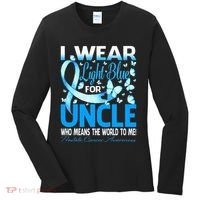 I Wear Light Blue For My Uncle Prostate Cancer Awareness Women's Long Sleeve Shirt thumb 0