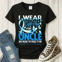 I Wear Light Blue For My Uncle Prostate Cancer Awareness Women's T-Shirt thumb 3