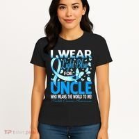 I Wear Light Blue For My Uncle Prostate Cancer Awareness Women's T-Shirt thumb 4
