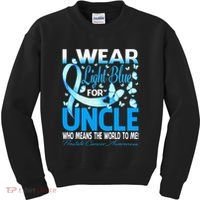 I Wear Light Blue For My Uncle Prostate Cancer Awareness Kids Sweatshirt thumb 0