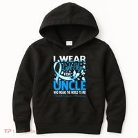 I Wear Light Blue For My Uncle Prostate Cancer Awareness Kids Hoodie thumb 0