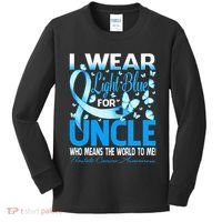 I Wear Light Blue For My Uncle Prostate Cancer Awareness Kids Long Sleeve Shirt thumb 0