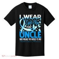 I Wear Light Blue For My Uncle Prostate Cancer Awareness Kids T-Shirt thumb 0