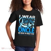 I Wear Light Blue For My Uncle Prostate Cancer Awareness Kids T-Shirt thumb 2