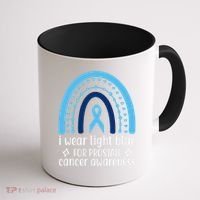 I Wear Light Blue For Prostate Cancer Awareness Coffee Mug thumb 1