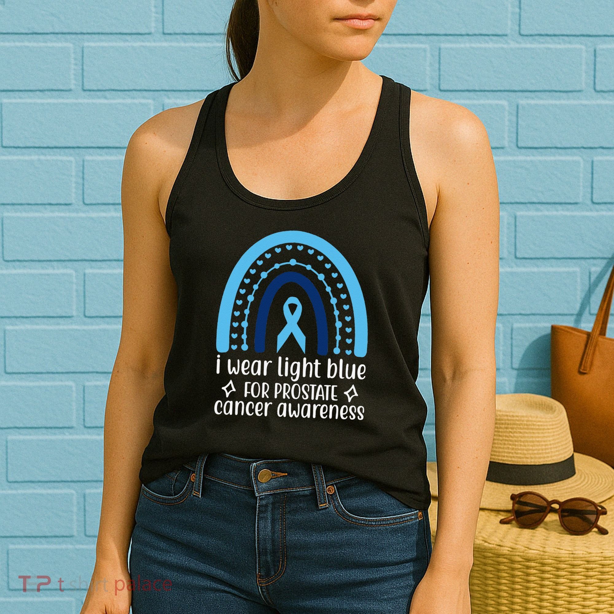 I Wear Light Blue For Prostate Cancer Awareness Women's Tank Top