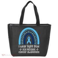 I Wear Light Blue For Prostate Cancer Awareness Tote Bag thumb 0