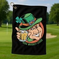 Irish Whiskey Lover St Patricks Day Golf Towel thumb 1