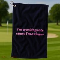 IM Working Late Cause IM A Singer Funny Sweat Golf Towel thumb 1