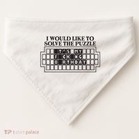 I Would Like To Solve The Puzzle Fuck The Patriarchy USA-Made Doggie Bandana thumb 0