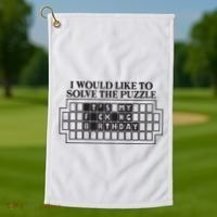 I Would Like To Solve The Puzzle Fuck The Patriarchy Golf Towel thumb 1