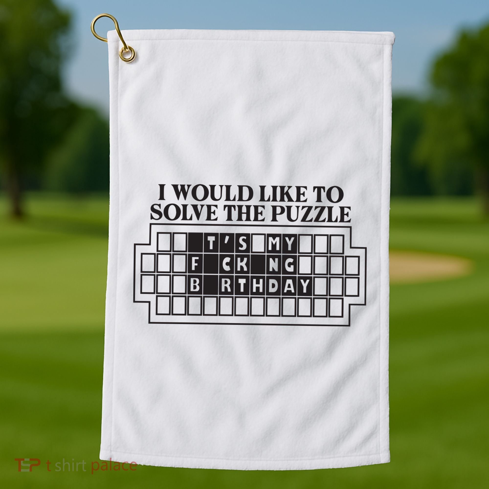 I Would Like To Solve The Puzzle Fuck The Patriarchy Golf Towel