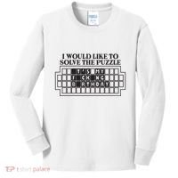 I Would Like To Solve The Puzzle Fuck The Patriarchy Kids Long Sleeve Shirt thumb 0