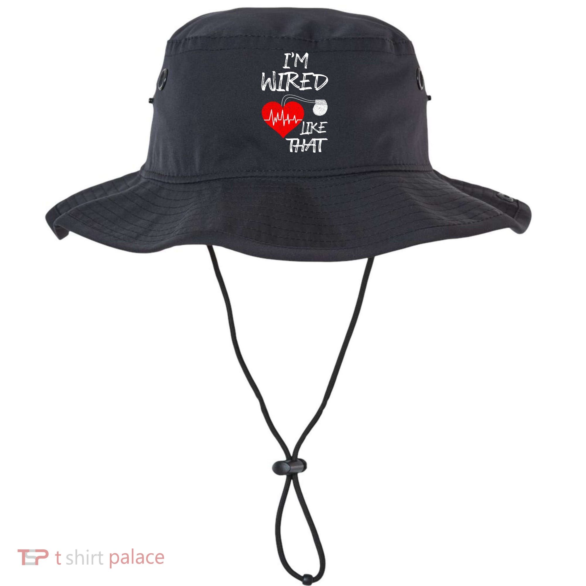 I'm Wired Like That Pacemaker Joke Heart Disease Awareness Funny Gift Bucket Hat