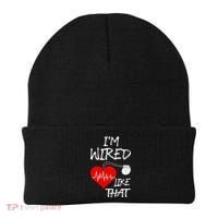 I'm Wired Like That Pacemaker Joke Heart Disease Awareness Funny Gift Beanie thumb 0