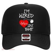 I'm Wired Like That Pacemaker Joke Heart Disease Awareness Funny Gift Hat thumb 0