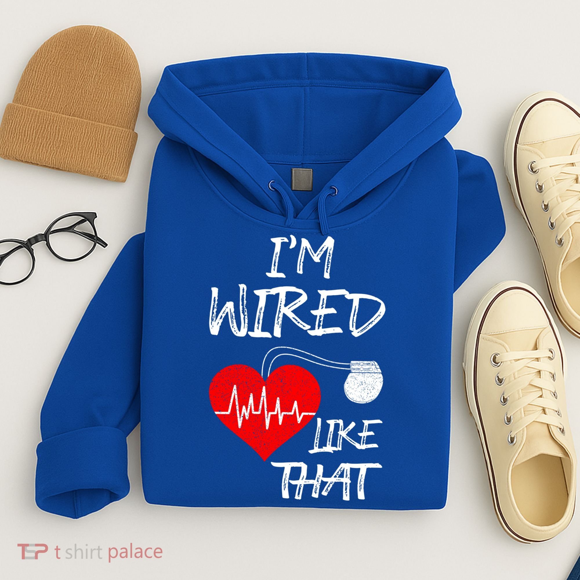 I'm Wired Like That Pacemaker Joke Heart Disease Awareness Funny Gift Hoodie