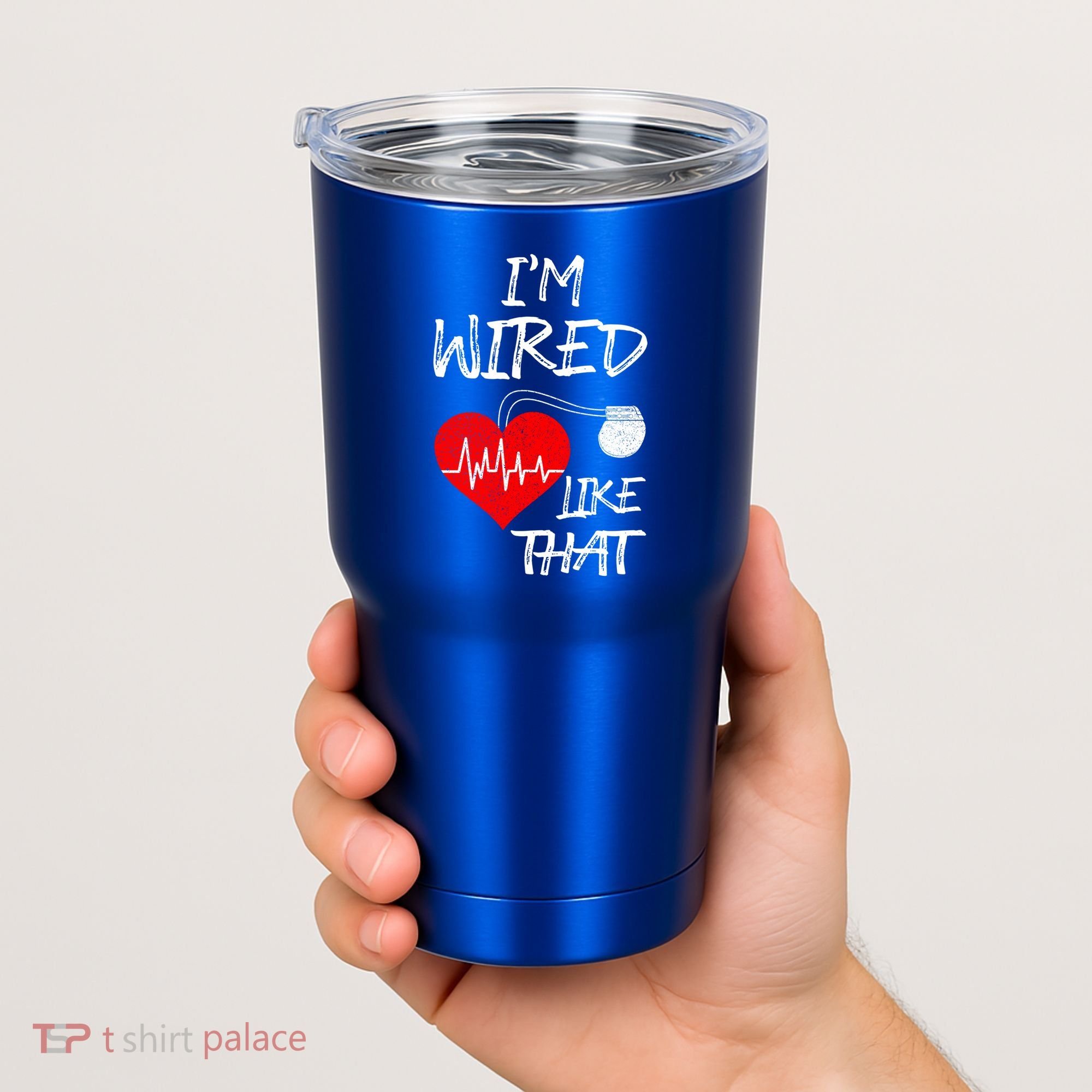 I'm Wired Like That Pacemaker Joke Heart Disease Awareness Funny Gift Tumbler