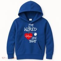 I'm Wired Like That Pacemaker Joke Heart Disease Awareness Funny Gift Kids Hoodie thumb 0