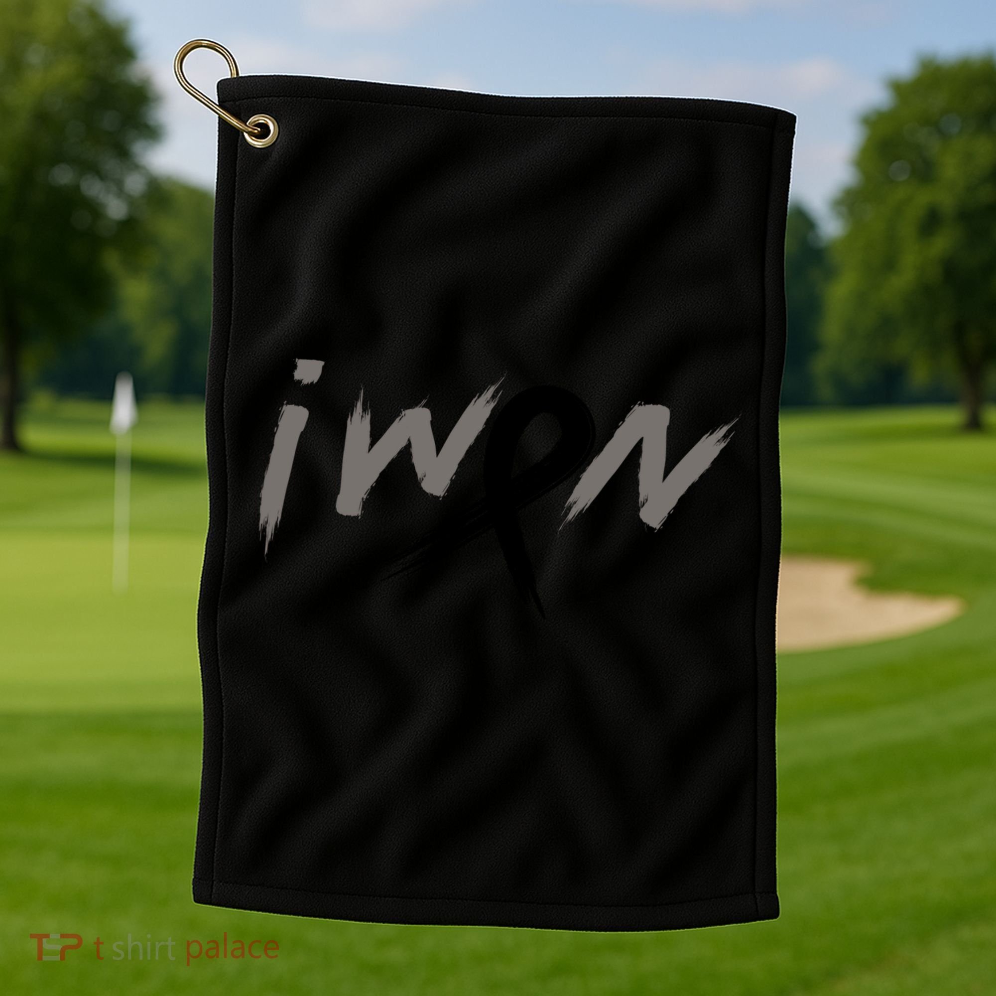 I Won Melanoma Skin Cancer Awareness Ribbon Support Gift Golf Towel