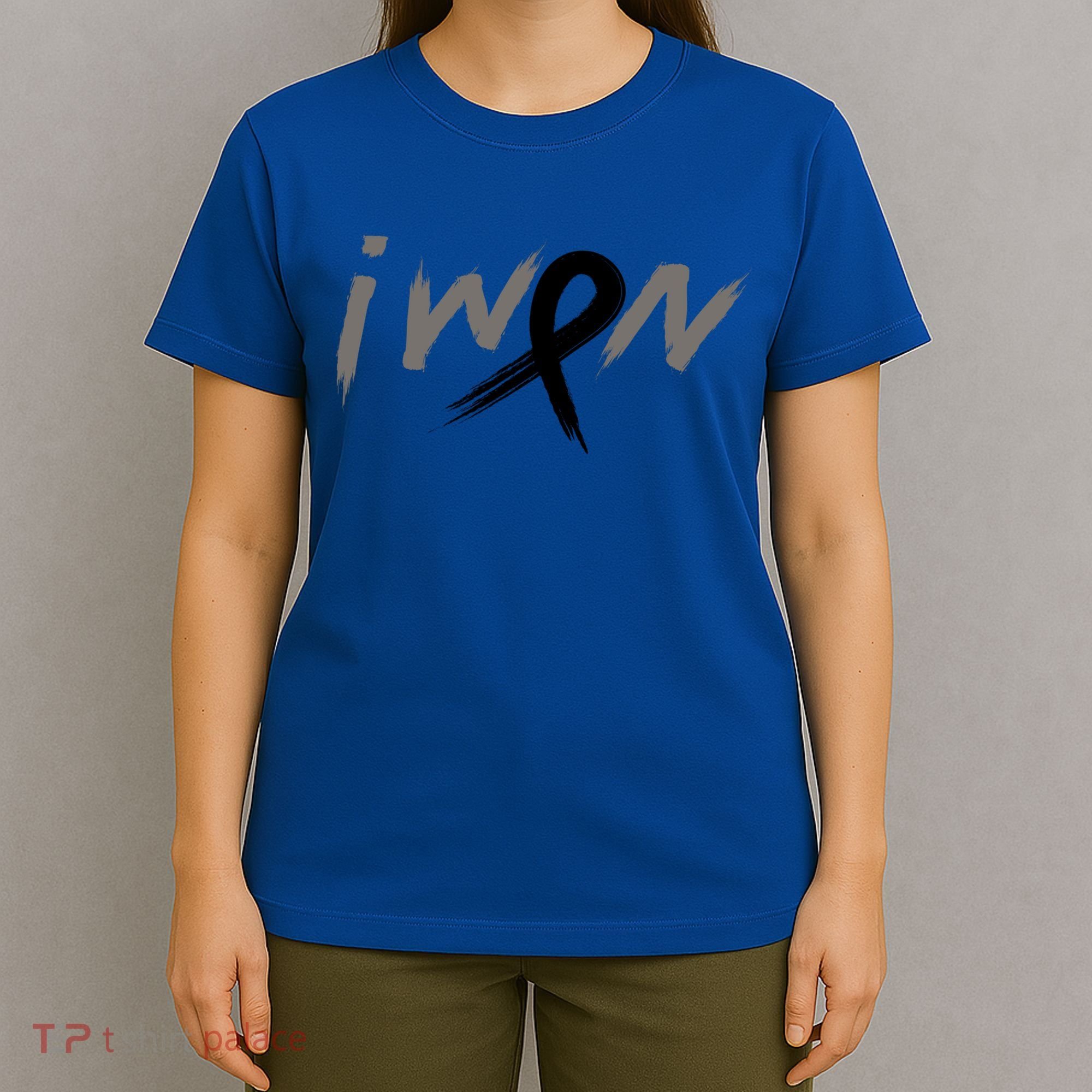 I Won Melanoma Skin Cancer Awareness Ribbon Support Gift T-Shirt