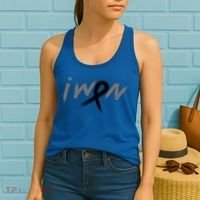 I Won Melanoma Skin Cancer Awareness Ribbon Support Gift Women's Tank Top thumb 2