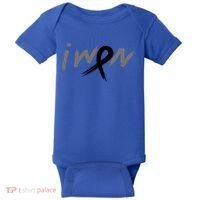 I Won Melanoma Skin Cancer Awareness Ribbon Support Gift Baby Bodysuit thumb 0