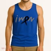 I Won Melanoma Skin Cancer Awareness Ribbon Support Gift Tank Top thumb 3