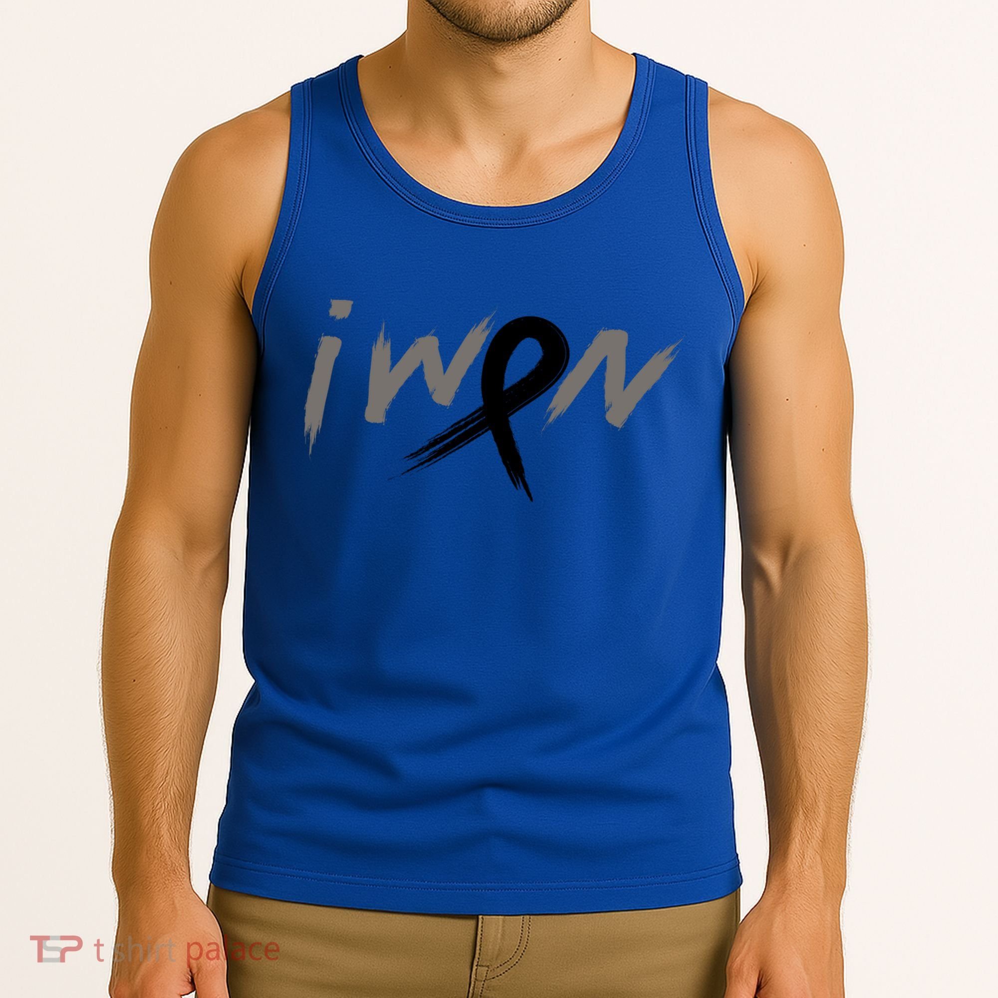 I Won Melanoma Skin Cancer Awareness Ribbon Support Gift Tank Top