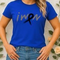 I Won Melanoma Skin Cancer Awareness Ribbon Support Gift Women's T-Shirt thumb 2