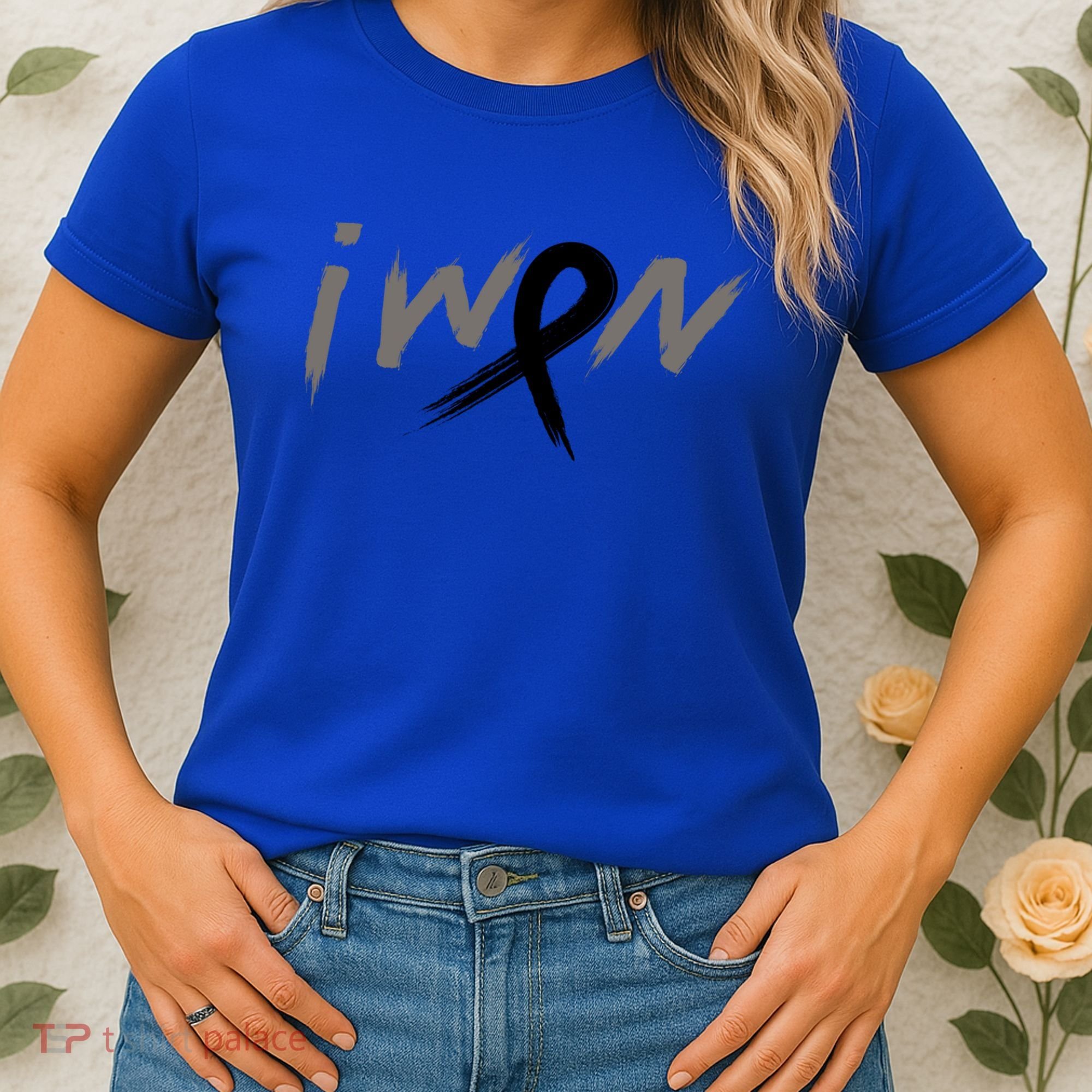 I Won Melanoma Skin Cancer Awareness Ribbon Support Gift Women's T-Shirt