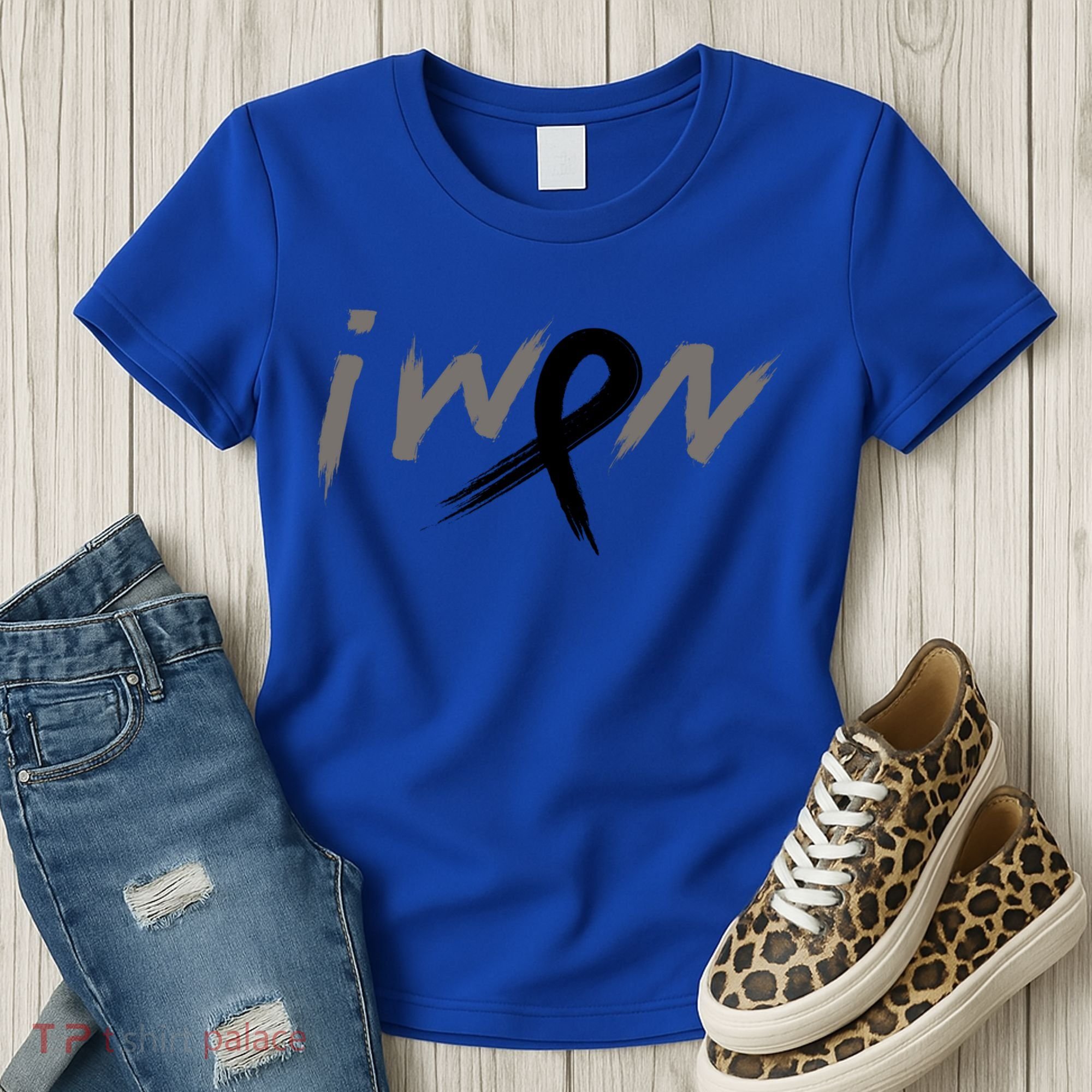 I Won Melanoma Skin Cancer Awareness Ribbon Support Gift Women's T-Shirt