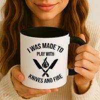 I Was Made To Play With Knives And Fire Cool Culinary Chef Cute Gift Coffee Mug thumb 3