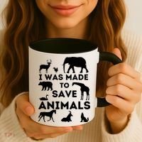 I Was Made To Save Animals Animal Rescue Protection Coffee Mug thumb 3