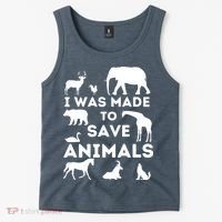 I Was Made To Save Animals Animal Rescue Protection Tank Top thumb 2
