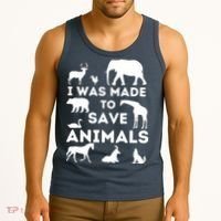 I Was Made To Save Animals Animal Rescue Protection Tank Top thumb 3