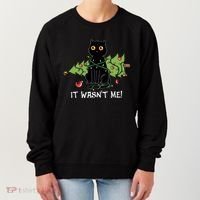 It Wasnt Me Christmas Tree Funny Cat Women's Sweatshirt thumb 0