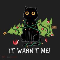 It Wasnt Me Christmas Tree Funny Cat Women's Sweatshirt thumb 2