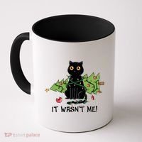 It Wasnt Me Christmas Tree Funny Cat Coffee Mug thumb 0