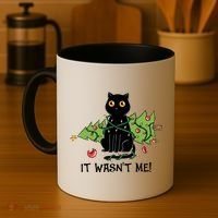It Wasnt Me Christmas Tree Funny Cat Coffee Mug thumb 4