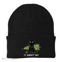 It Wasnt Me Christmas Tree Funny Cat Beanie thumb 0