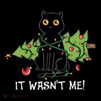 It Wasnt Me Christmas Tree Funny Cat Coaster thumb 2