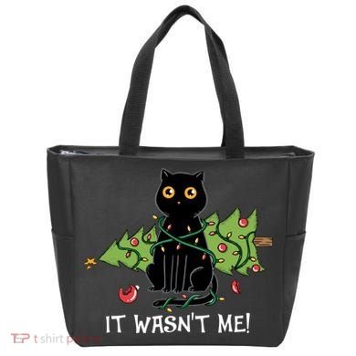 It Wasnt Me Christmas Tree Funny Cat Tote Bag