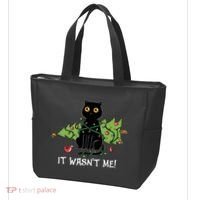 It Wasnt Me Christmas Tree Funny Cat Tote Bag thumb 3