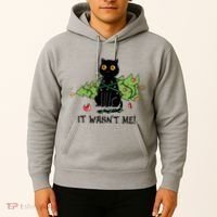 It Wasnt Me Christmas Tree Funny Cat Hoodie thumb 2