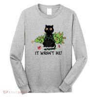 It Wasnt Me Christmas Tree Funny Cat Long Sleeve Shirt thumb 0