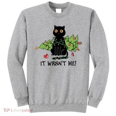 It Wasnt Me Christmas Tree Funny Cat Sweatshirt
