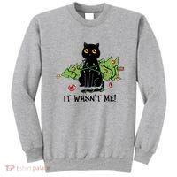 It Wasnt Me Christmas Tree Funny Cat Sweatshirt thumb 0